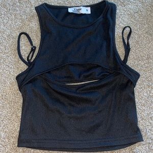 Tiger mist black crop top